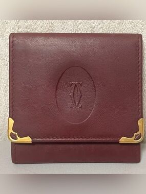 Vintage Cartier Leather Square Coin Case
